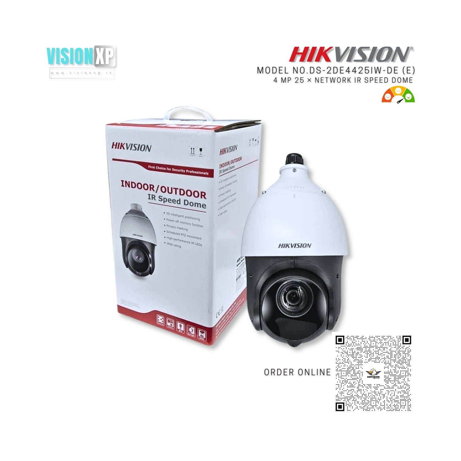 Hikvision DS-2DE4425IW-DE (E) 4 MP 25 × Network IR Speed Dome Camera Hikvision DS-2DE4425IW-DE (E) 4 MP 25 × Network IR Speed Dome Camera